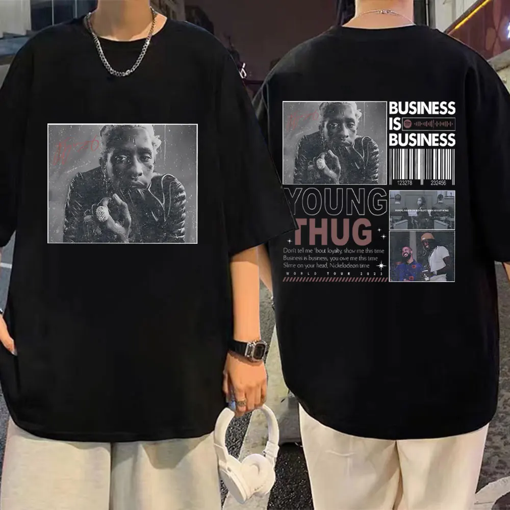 

Rapper Young Thug Business Is Busines Print T-shirt Men Women Fashion Vintage Oversized T S Hirt Summer Hip Hop Casual T-shirts