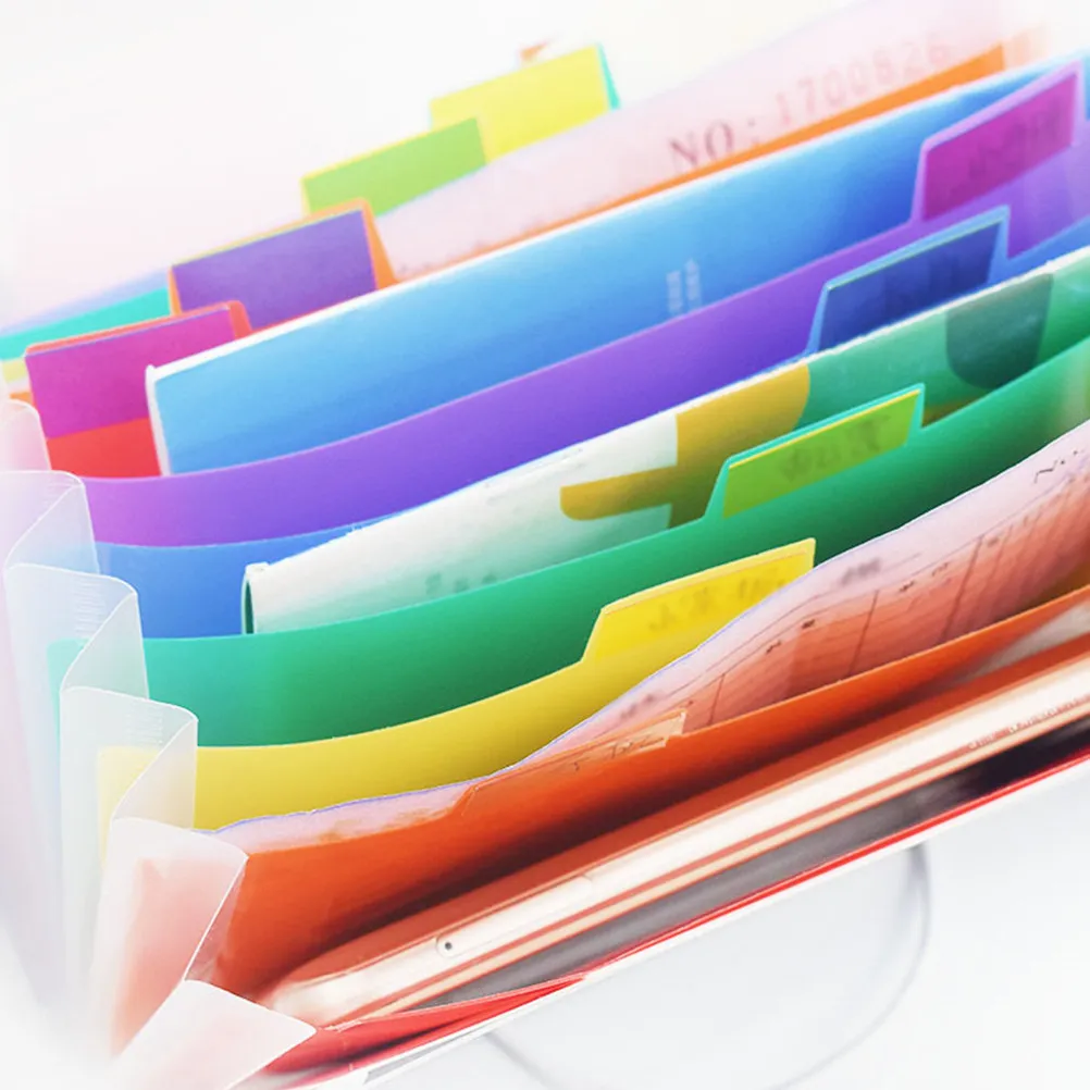 A6 사이즈 13포켓 확장 파일 폴더 플라스틱 PP 소재 간편 개폐 탭형 번지 문서 정리함 (사무실 및 가정용)