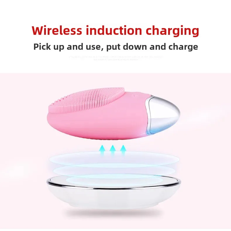 Wireless Cross-Border Silicone Facial Cleaner Ultrasonic Pore Cleaning Beauty Device Bamboo Charcoal Facial Cleaner