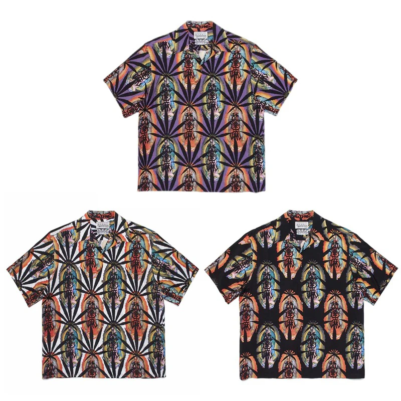 

23ss Hip Hop Streetwear WACKO MARIA Short Sleeve Men Women High Quality Fashion Summer New Shirts Casual Oversized Hawaiian Tops
