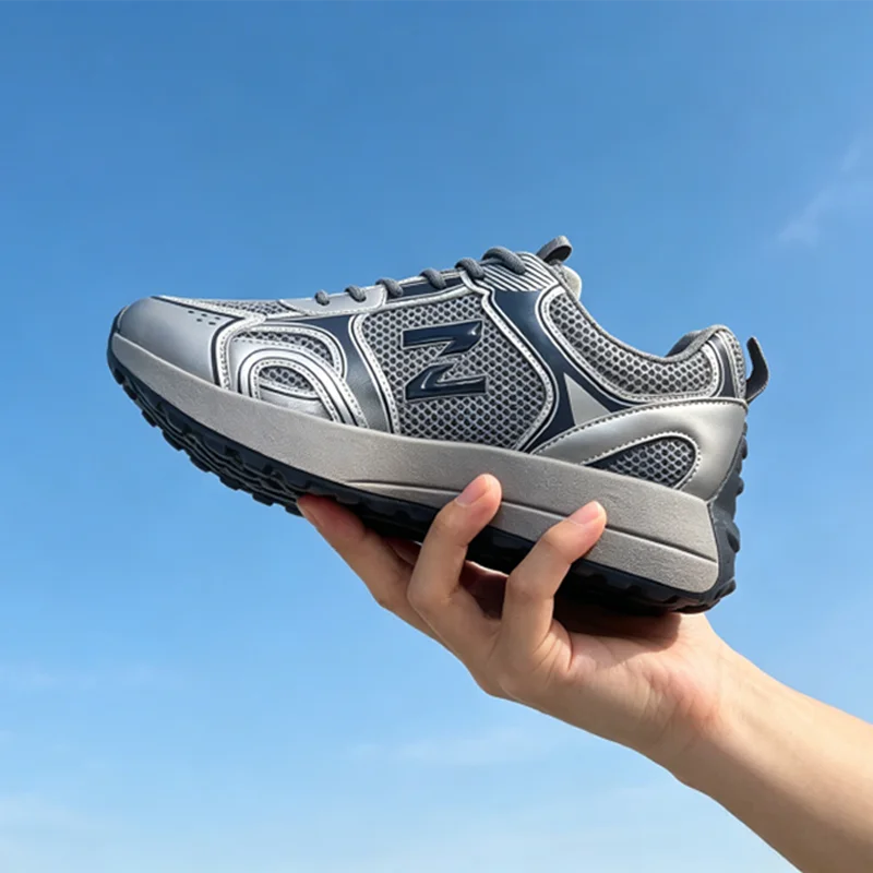 Spring and Autumn 2026 New Couple Shoes, Large Sizes 39-45, Men's and Women's Shoes, White, Silver, Black, Gray, Thick-Soled Casual Shoes, Trendy Versatile Sneakers, Comfortable Running Shoes for Men 4