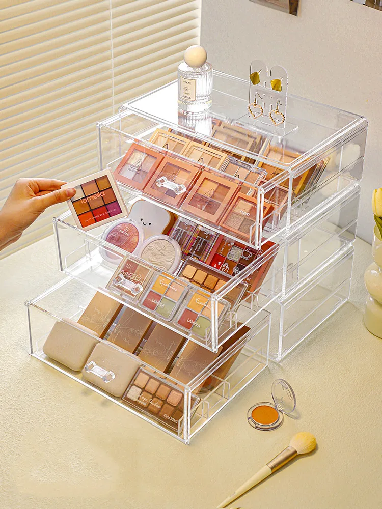 Eyeshadow Tray Storage Box Acrylic Cosmetics Storage Box Powder Cake Makeup Lipstick Storage Rack Eyeshadow Organizer for Woman 4