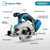 Yofidra 5 Inch 125mm Brushless Cordless Electric Circular Saw 0° to 45° Adjustable Wood Cuttiing Machine For Makita 18V Battery 2