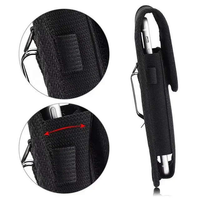 New Mobile Phone Nylon Pouch Cell Phone Belt Clip Carrying Holster Case Waist Packs Black Outdoor Sports Climbing Belt Bag 5