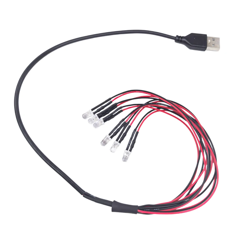 DC5V USB 포트에 5mm 사전 배선된 원형 LED 모델 라이트 LED 발광 다이오드 레드 그린 블루 DIY 야간 조명 수동 조명용