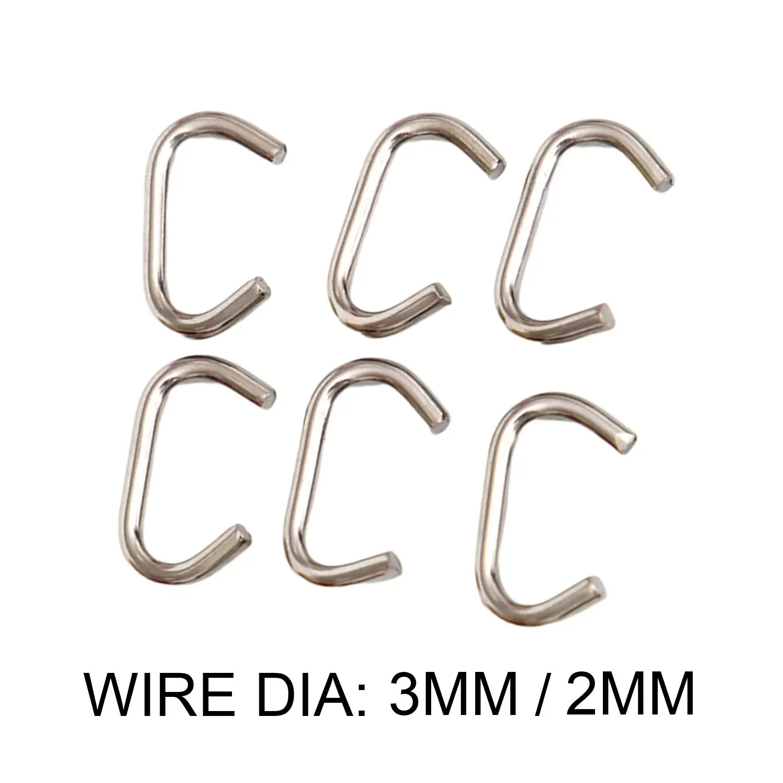 6 Pieces Scuba Diving Bungee Clips Snorkel Attachment Sidemount C Buckle