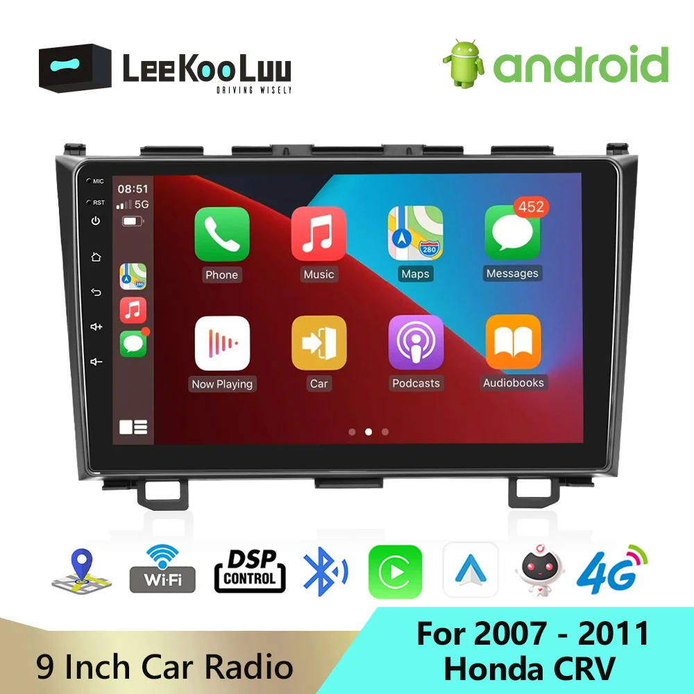 Автомагнитола LeeKooLuu 2 Din Android стерео 9 дюймов GPS-навигация мультимедийный плеер Carplay
