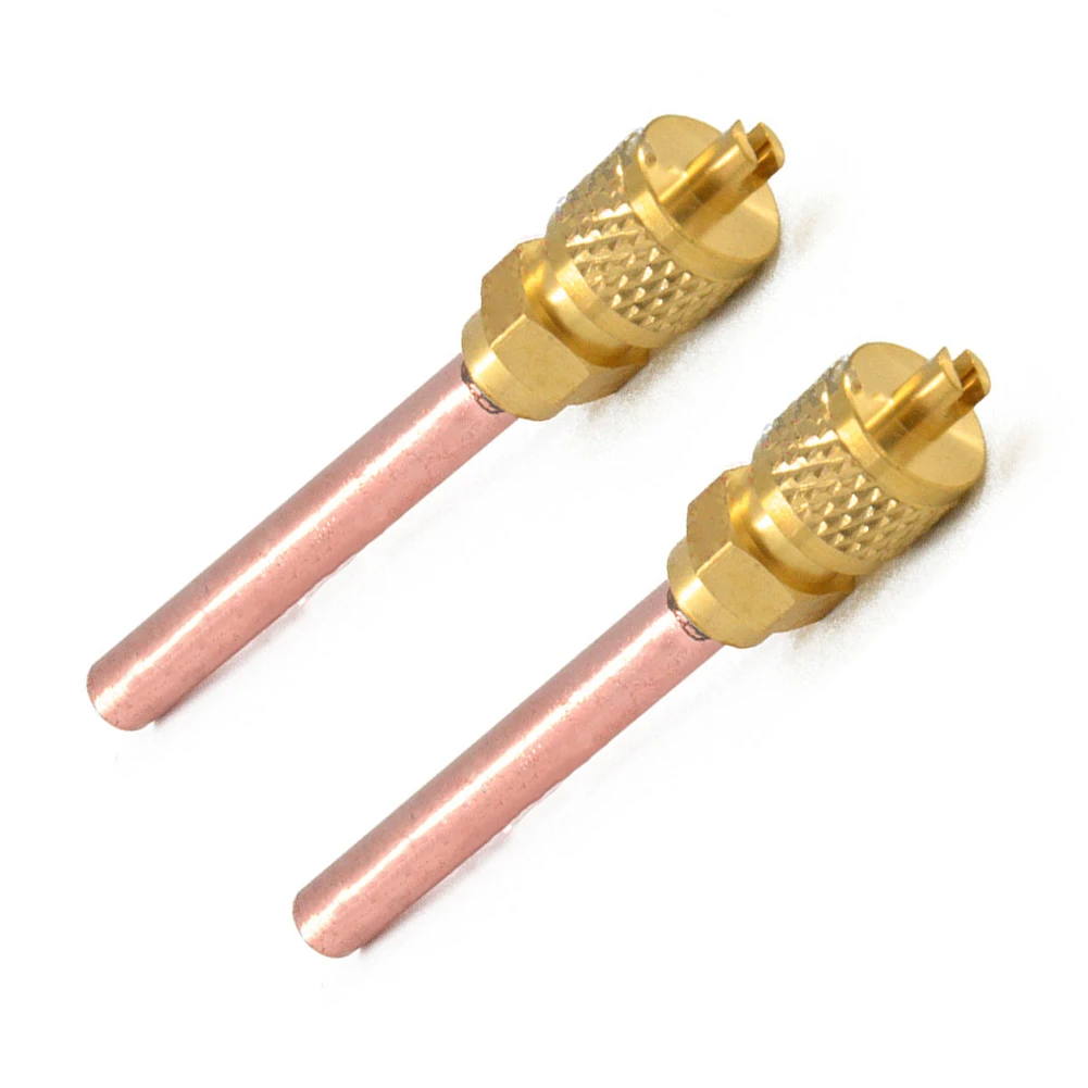 

2pcs Service Access Valve 1/4" SAE 1/4" OD 78mm 118mm Stem Strong Core AC Air Conditioner Refrigeration Access Valve Copper Tube