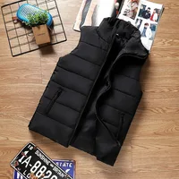 Hommes gilet veste chaude sans manches vestes hiver imperméable à l'eau manteau à glissière automne col montant gilet décontracté marque vêtements 1