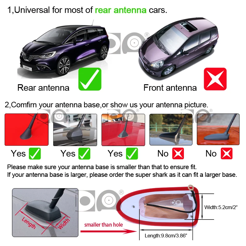 Antenne Radio Voiture Requin Étanche - Signal Renforcé pour Nissan Qashqai X-Trail Pêche