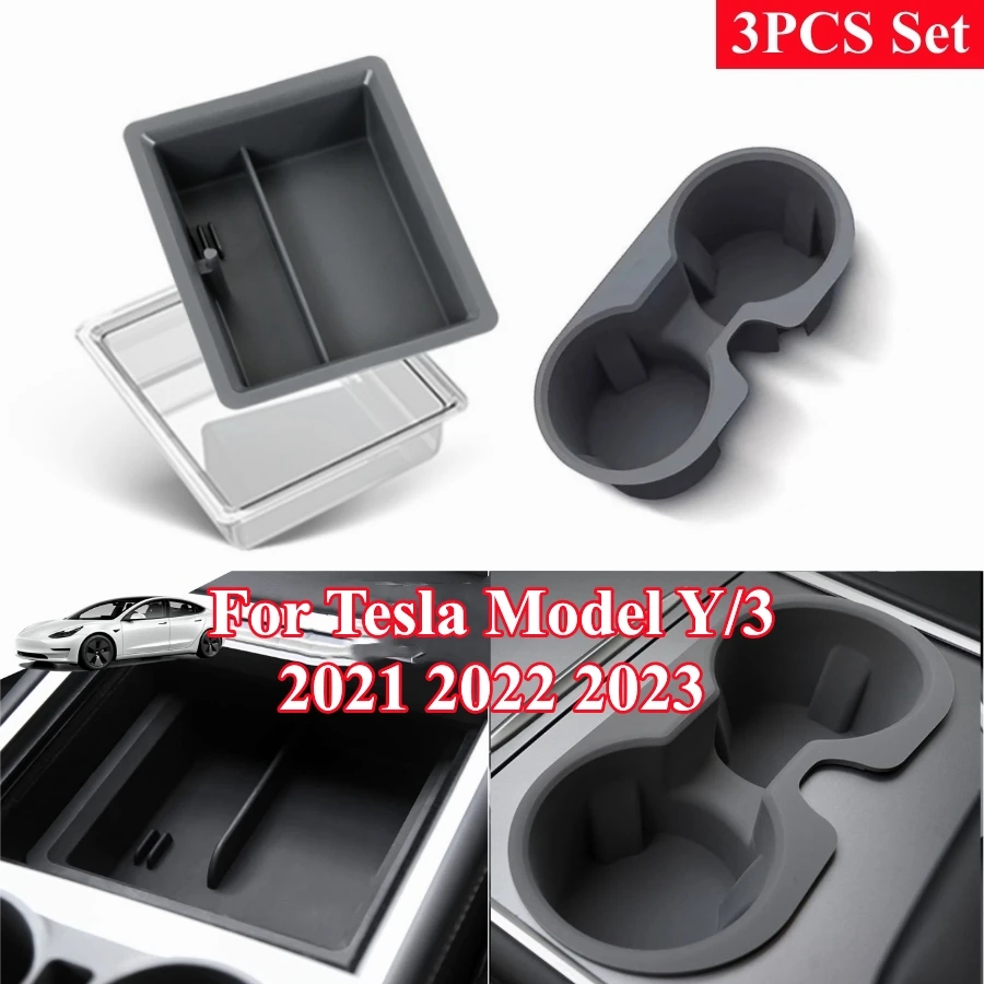 For Tesla Model Y Model 3 2023 Center Console Organizer Tray 1-3 PCS  Interior Accessories for Tesla Model 3 Y 2023 Storage Box - AliExpress