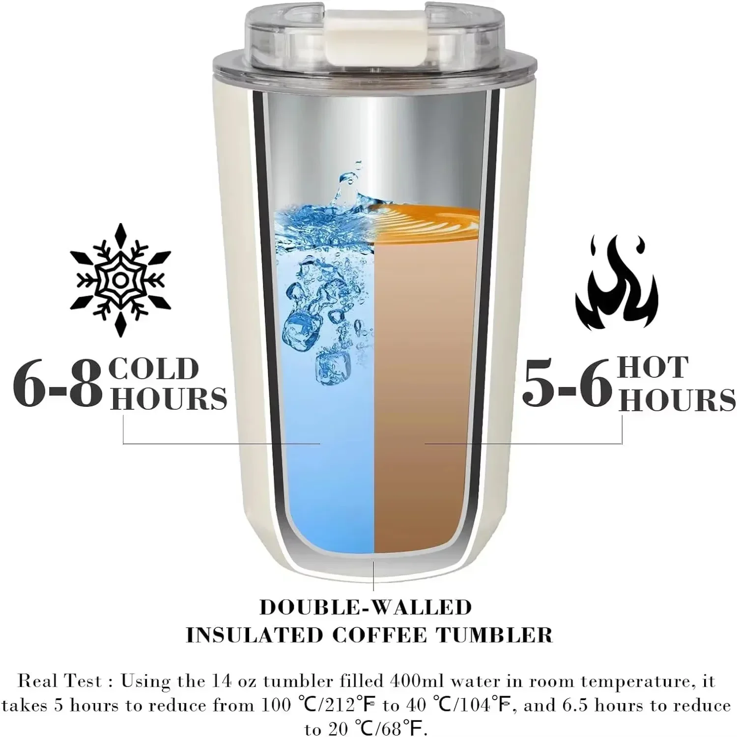 Stainless Steel Thermal Coffee Cup Water Bottle 350ML Insulated Thermos Travel Mug