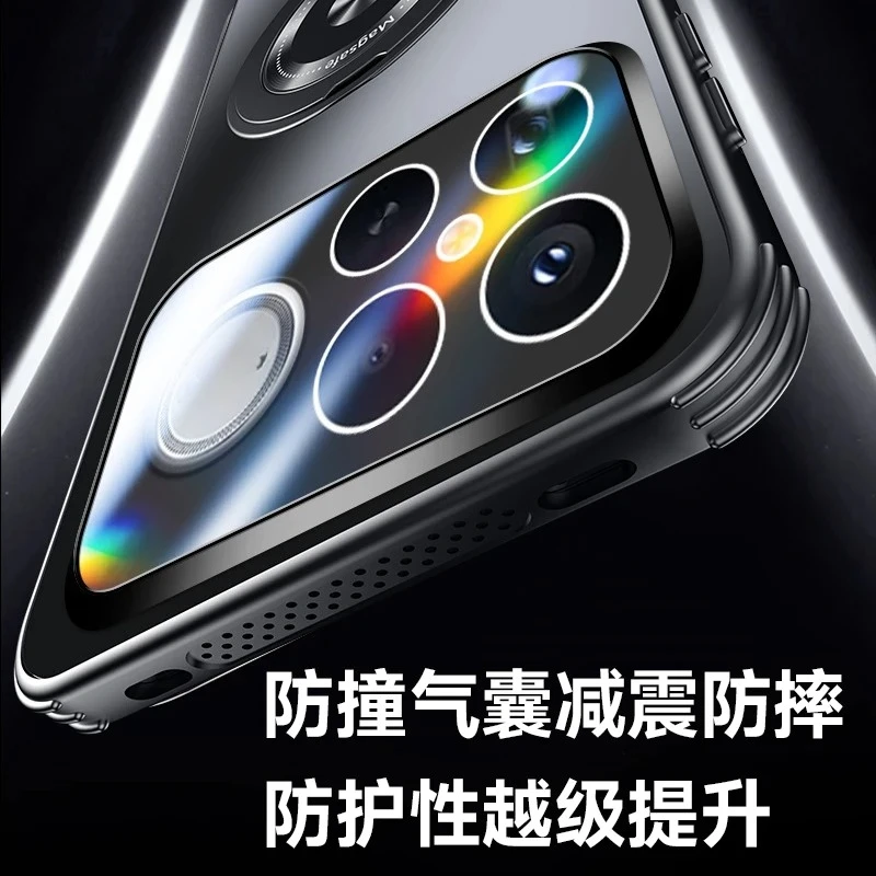 Magnetic Lens Camera Ring Holder Hard Matte Phone Case with Magsafe Bracket