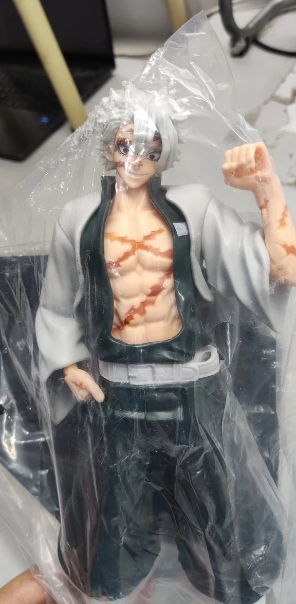 30cm Demon Slayer Anime Figure Gk Cheng Shinazugawa Sanemi Standing Statue Animation Peripherals Figures Ornaments Toys Gift