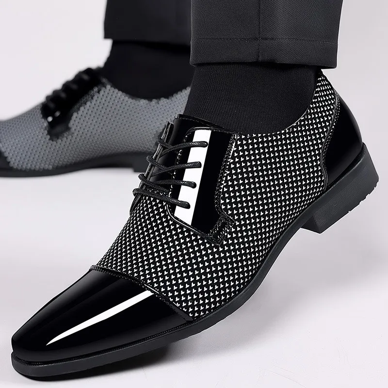 

Big Size Men Dress Shoes Quality Men Formal Shoes Lace-Up Men Business Oxford Shoes Brand Men Wedding Pointy Shoes 39-46