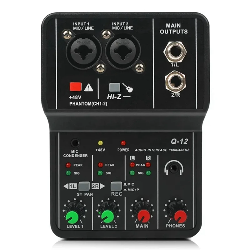 New-A47Q-Professional Audio Mixer Sound Card With Monitor Electric Guitar Live Broadcast Recording For Studio Singing Computer P