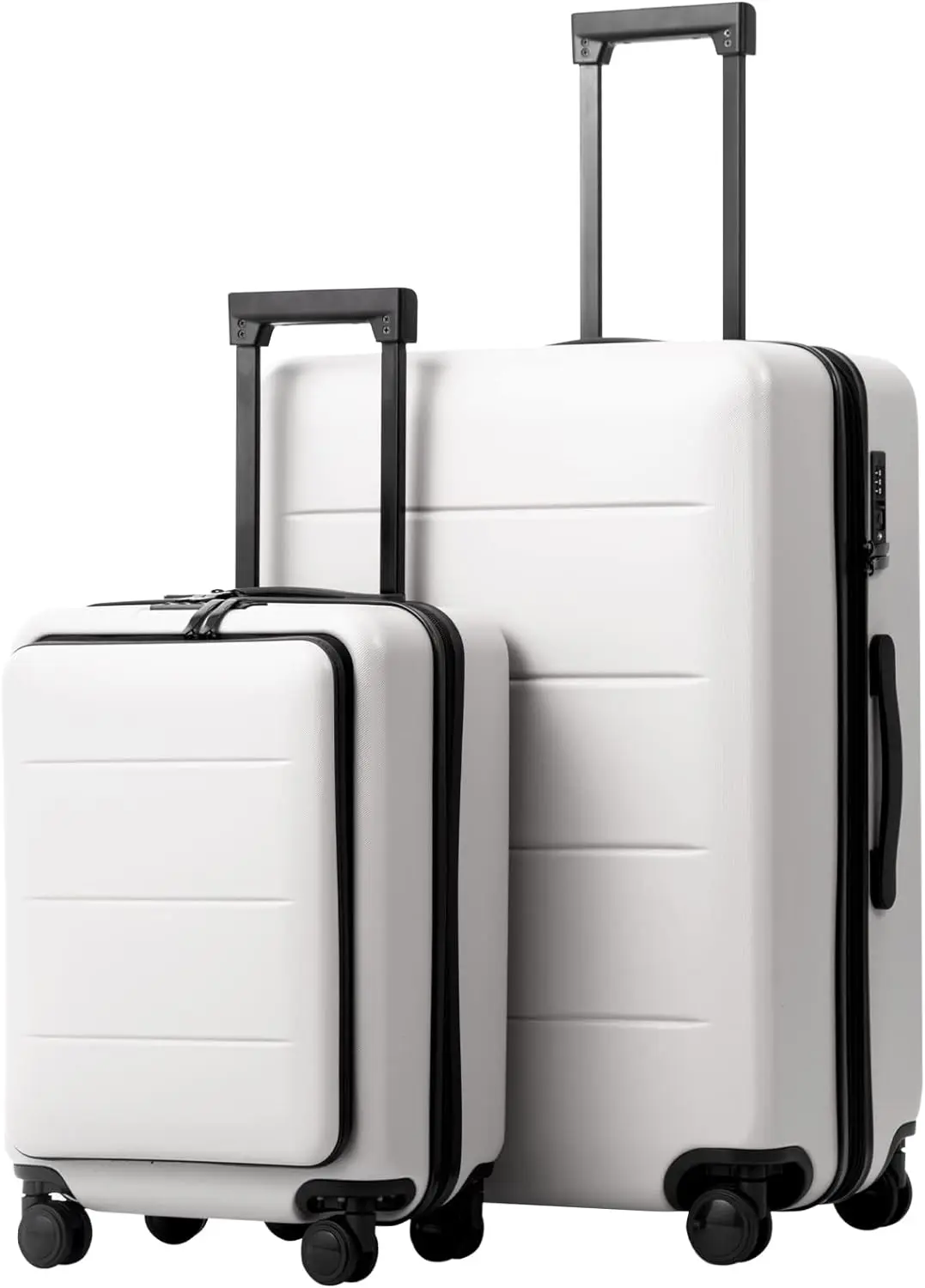 

Coolife Luggage Suitcase Piece Set Carry On ABS+PC Spinner Trolley with pocket Compartment Weekend Bag (2-piece Set)