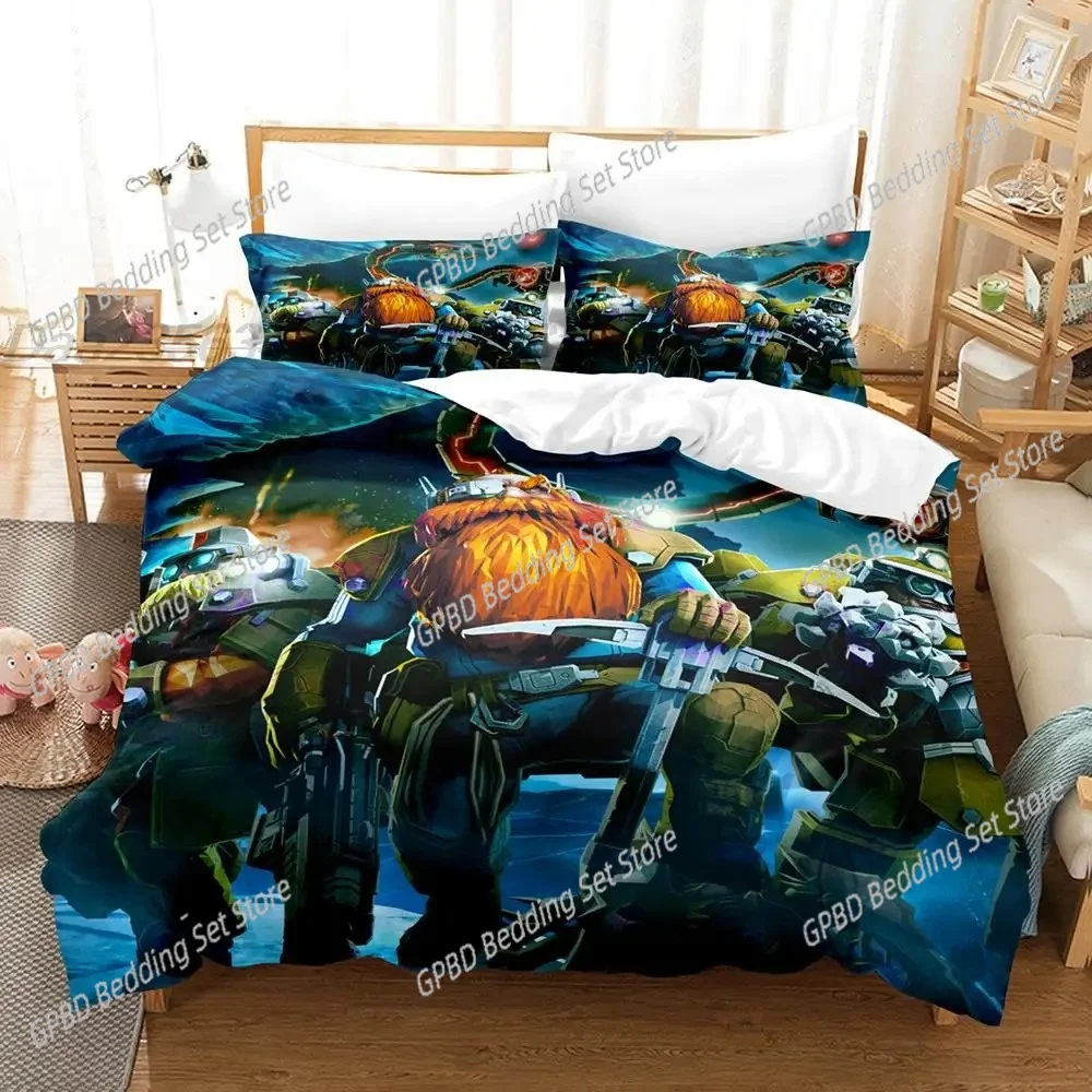 3d Print Anime Game Deep Rock Galactic Bedding Set Single Twin Full Queen King Size Bed Set Adult Kid Bedroom Duvet cover Sets 4