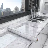 40cm Marble Self-adhesive Wallpaper Bathroom Kitchen Cabinet Countertop Contact paper PVC Waterproof Wall Stickers 1