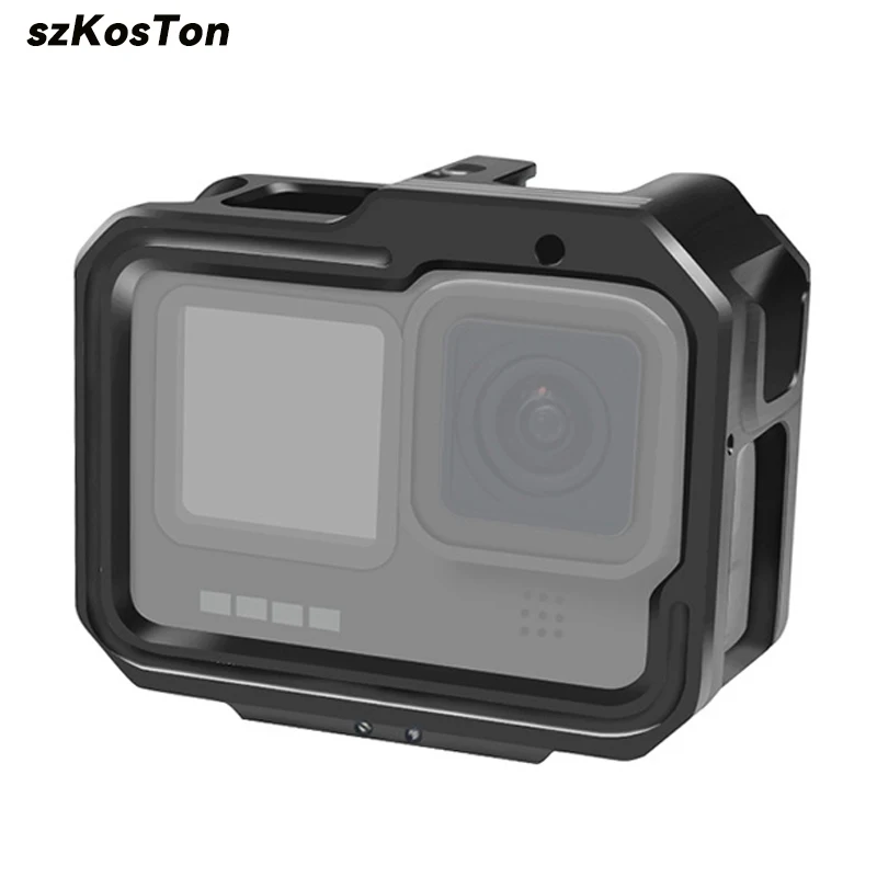 

Алюминиевый корпус защитный чехол рамка Корпус для GoPro Hero 12 11 10 9 черный двойной Холодный башмак подключение к видеомагнитоле