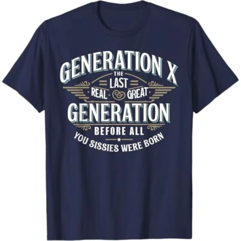 Men's Women Funny Generation X Ironic Humor T Shirt with Donkey Cotton Tee Streetwear Oversized Summer Loose Novelty Top Casual
