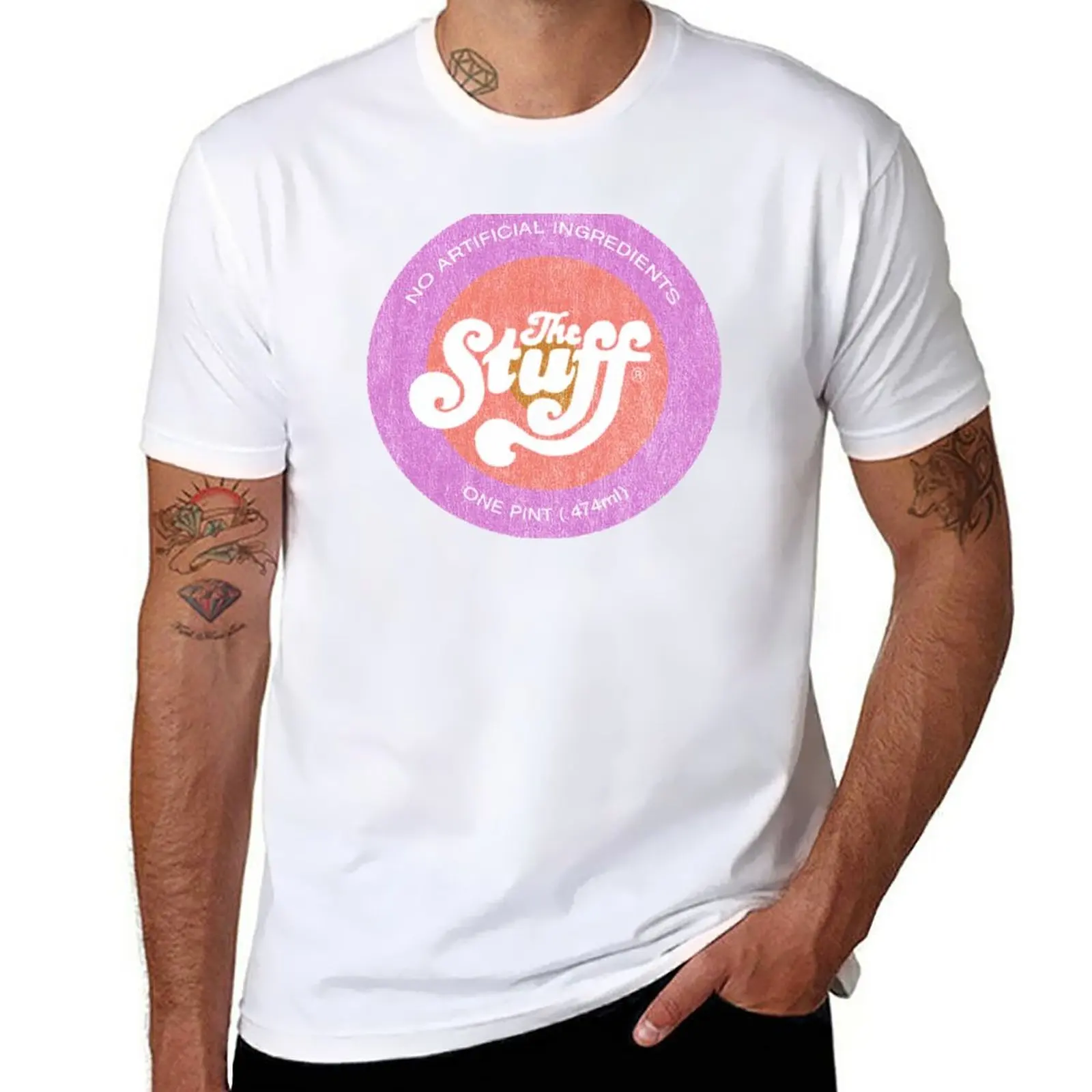 

The Stuff - logo from The Stuff T-Shirt sweat customizeds boys animal print summer clothes Men's cotton t-shirt