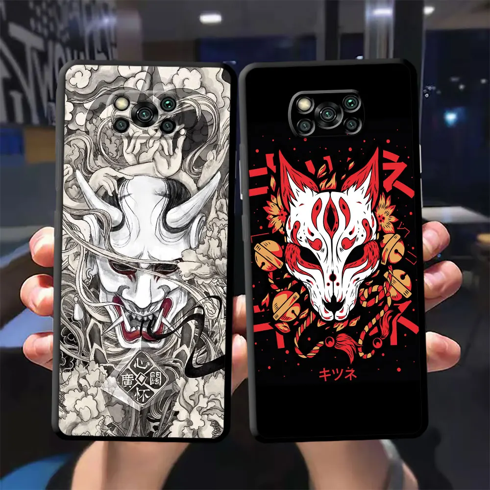 Samurai Oni Mask Phone Case for Xiaomi Poco C55 F4 GT X4 NFC C40 X3 Pro