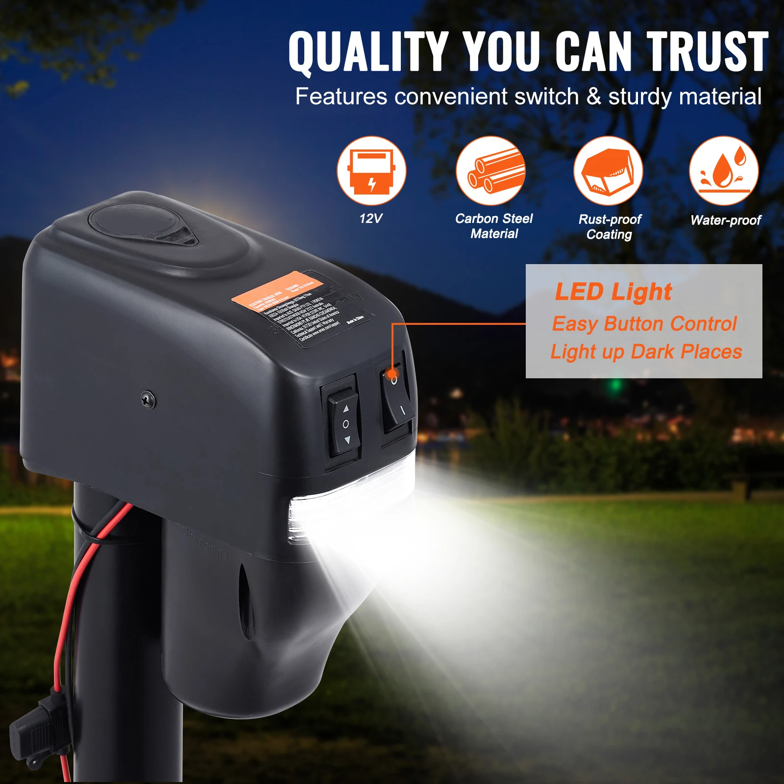 SucceBuy 3500/4000lbs Electric Trailer Jack Automotive Mechanical Workshop Tools Power Tongue Car Jack for BMW Tesla RV Camper