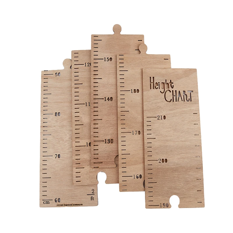 60-210CM Wooden Kids Height Growth Chart Ruler Baby Children Height Gauge Room Decoration Wall Meter Measurement Stickers