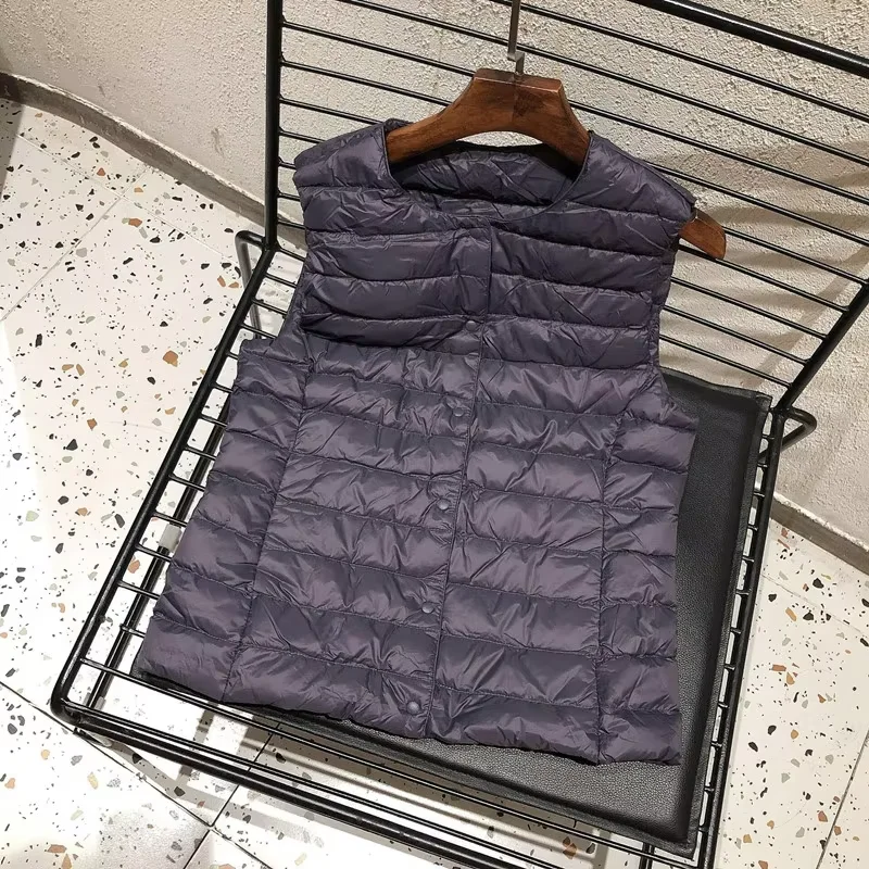 Female 90% White Duck Down Ultra Lightweight Packable Warm Down Liner Vest 2026 New Women Sleeveless Puffer Jacket