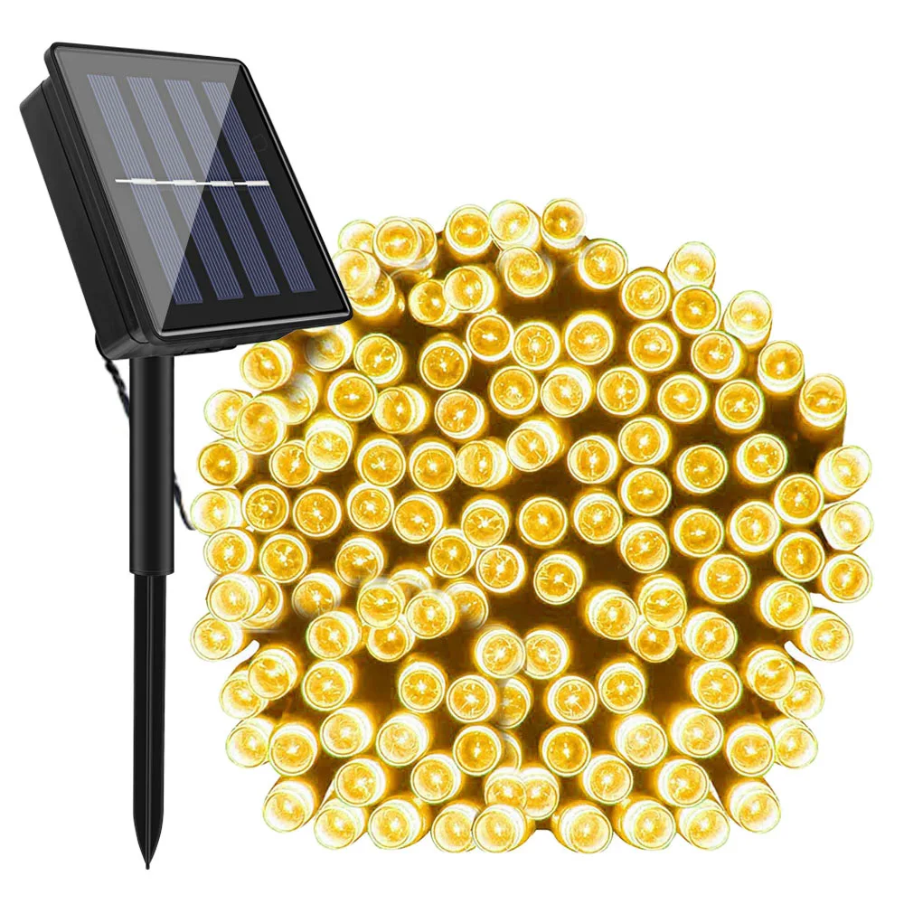 Xmas Solar Led String Lights Outdoor Waterproof Garland Festoon Fairy Lights For Holiday Party Terrace Garden Wedding Decoration