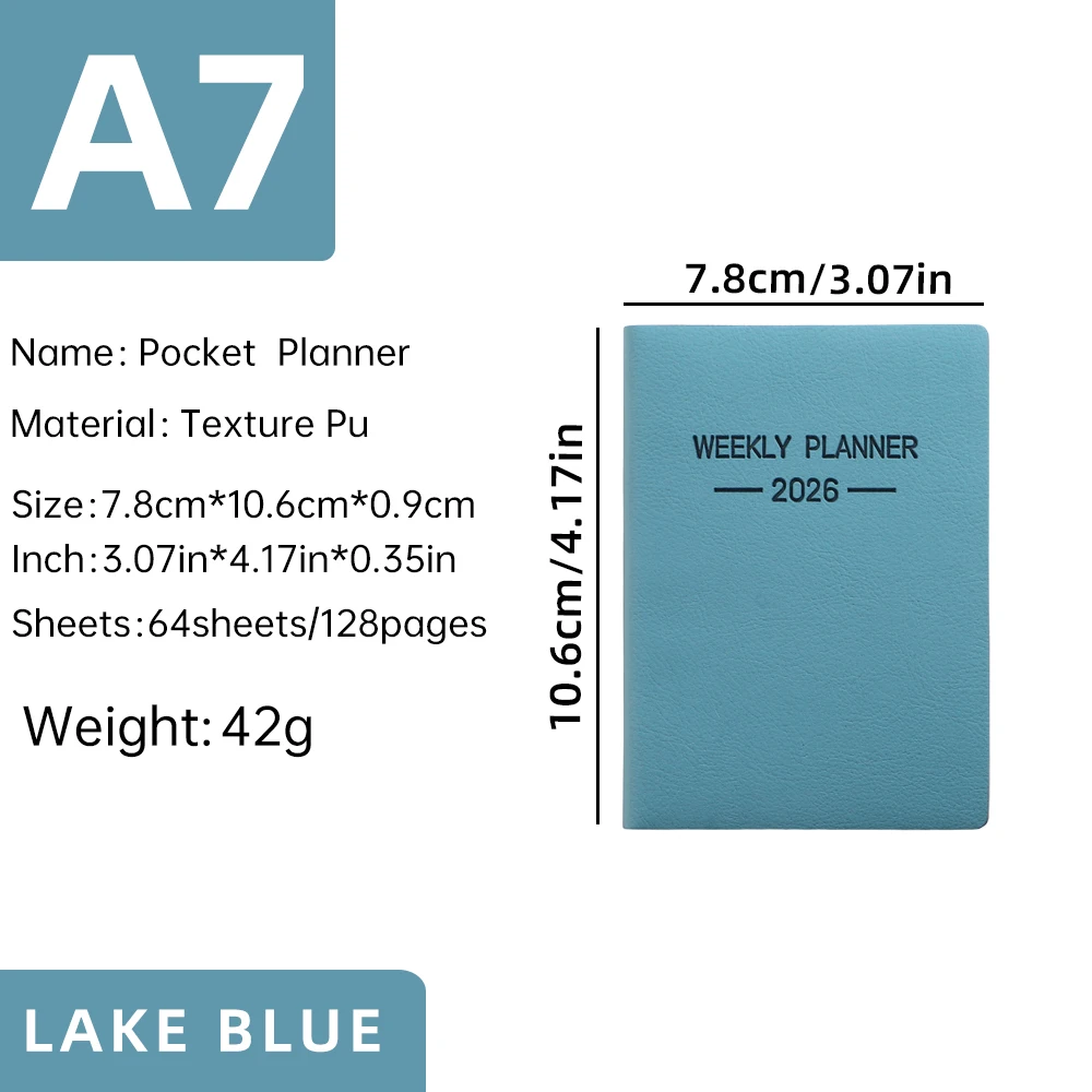 A7 Compact Morandi Color PU Cover Daily Planner - 2026 Edition