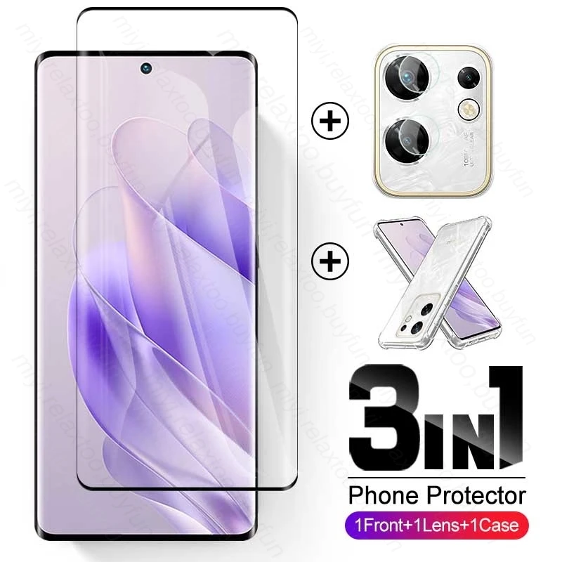 

Прозрачные подушки безопасности 3 в 1 из мягкого ТПУ для Infinix Zero 30 4G, защита для экрана, закаленное стекло на Infinix Zero30 4G, стекло для камеры 6,78 дюйма
