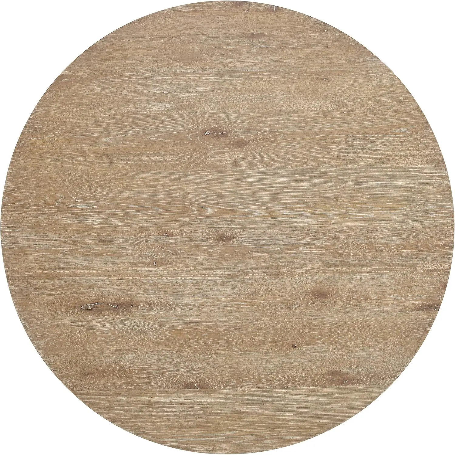 Joanna Modern Farmhouse Round Wood Dining Table, Rustic Brown