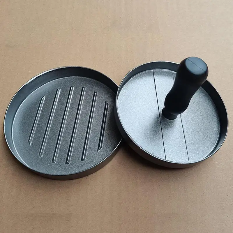 Burger Press Non-Stick Meat Patty Hamburger Maker for Making Stuffed Pocket Burgers for BBQ Grill With 100 Wax Paper