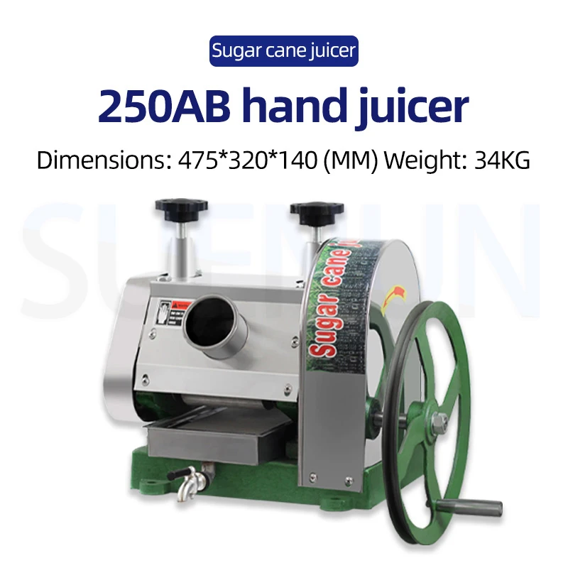Commercial Sugarcane Juicer Manual Stainless Steel Desktop Sugarcane Bagasse Juice Separator Juicer Sugar Cane Machine Crusher 6