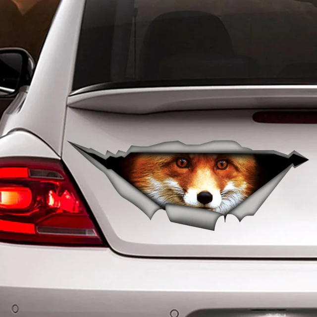 Fox auto aufkleber, tiere aufkleber, 3D aufkleber, lustige