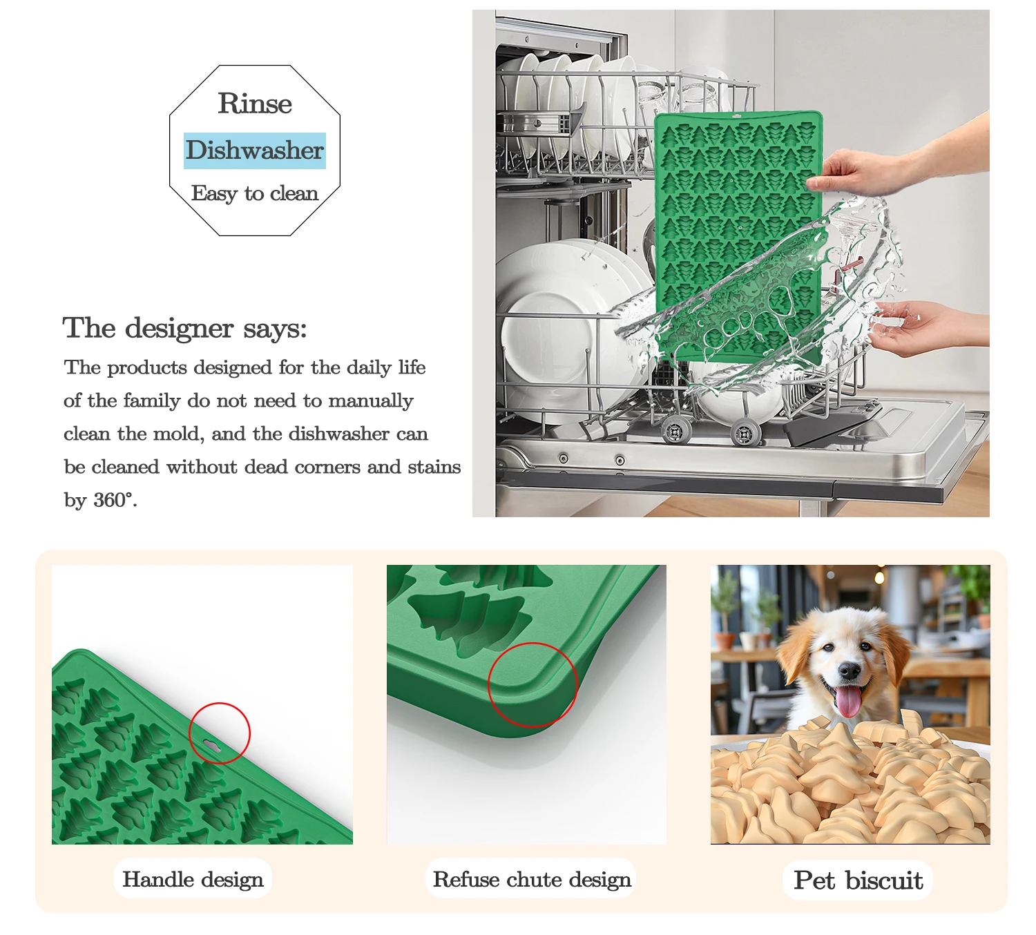 cookie mould baking mold Gingerbread Man Cookie Mould 100 Holes Silicone Baking Cookie Mould Mini Pet Puppy Snack Grinder DIY Chocolate Moulds