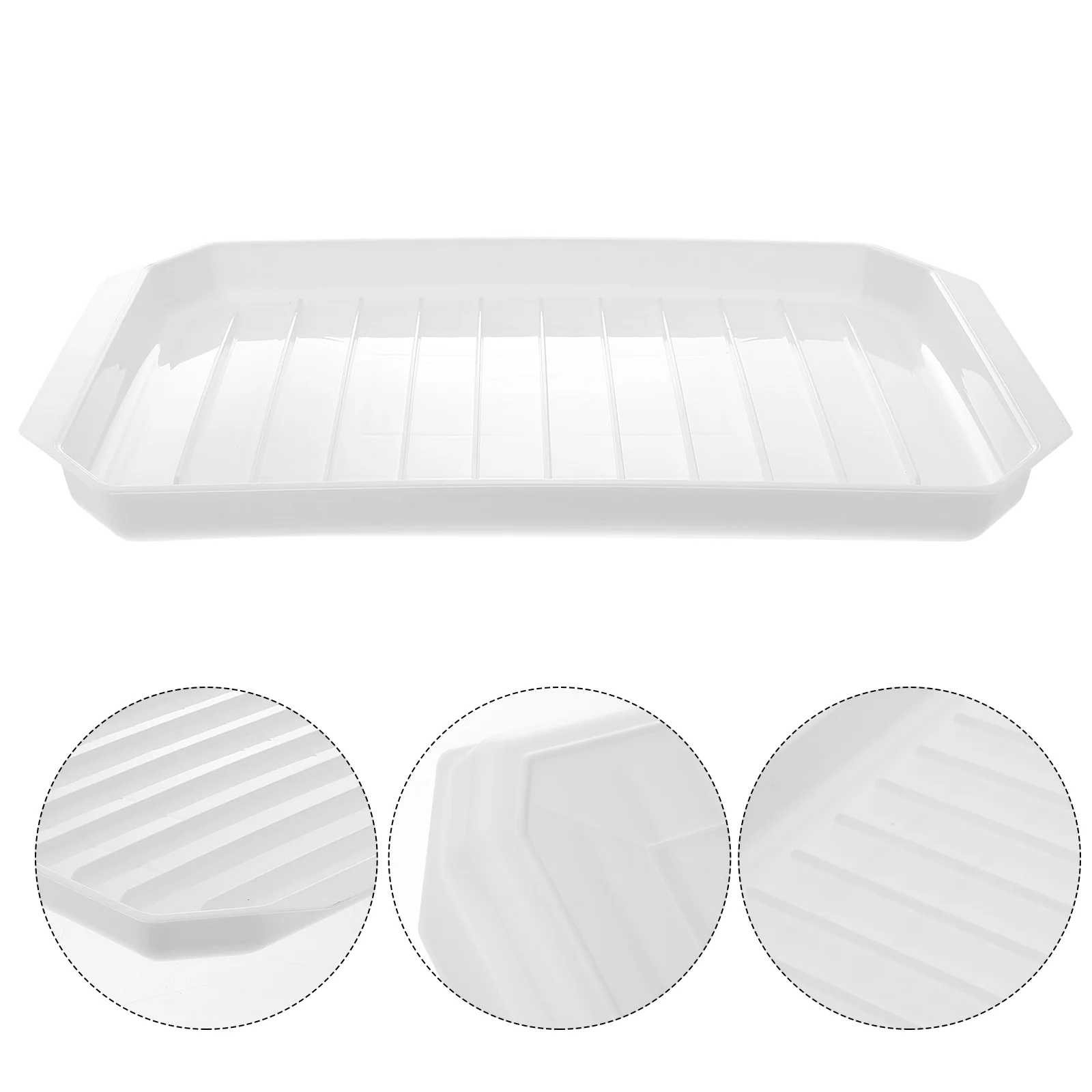 

2 Pcs Microwave Bacon Baking Tray Useful Eggs Sausage Rack Kitchen Cooking Tools Accessories (White)