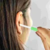 Portable Stainless Steel Ear Spoon Luminescence LED Ear Spoon Irrigation Syringe Set(Spoon Random Color, Bent Syringe with 4