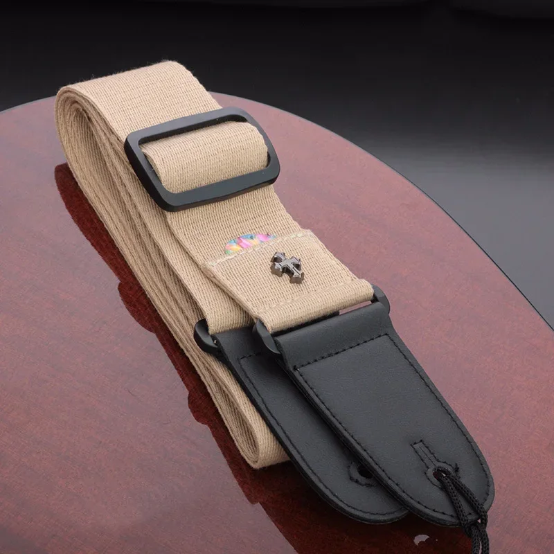 Description Picture 5 of itemElectric Guitar Strap Acoustic Folk Guitarra Belt Straps Vintage Cross Personality Guitar Straps Pick Pocket Guitar Accessories