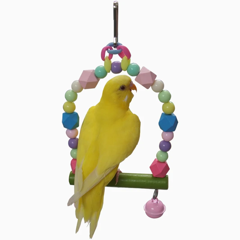 

ew Hanging Chew Toys For Birds Random Color Pet Bird Parrot Toys Parakeet Budgie Cockatiel Cage Hammock Swing Toy