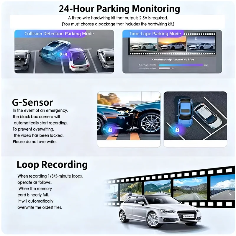 GPS/Rear View Camera Optional Ultra HD 4K Car Front Dash Cam Mini WIFI DVR Black Box Room With 24H Parking Monitor Night Vision