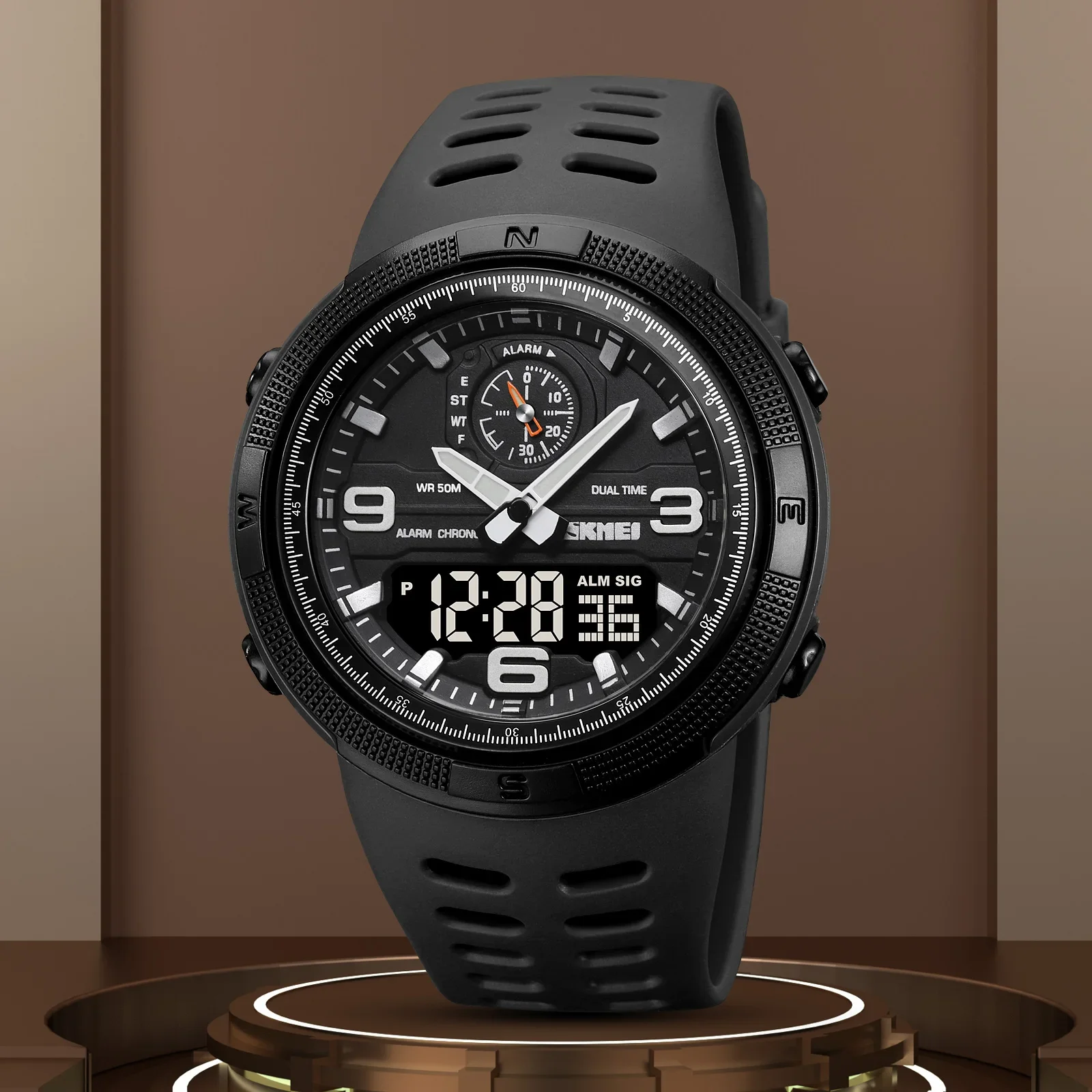 SKMEI 1655 Outdoor Sports Men's Electronic Watch Dual Display Multi functional Waterproof Student Exploration Watch 2