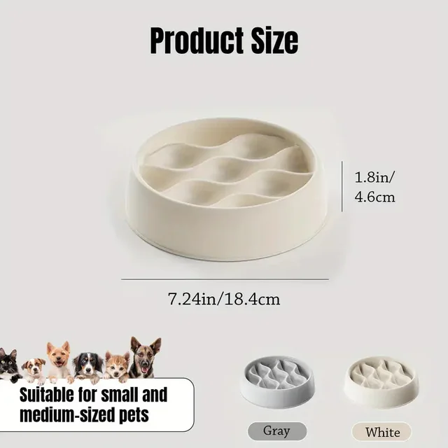 Paw Print Slow Feeder Bowls for Dogs, cat Non-Spill Pet Food Water Dish, Easy Clean, Digestive Health, Dual-Use Prevents Choking 4