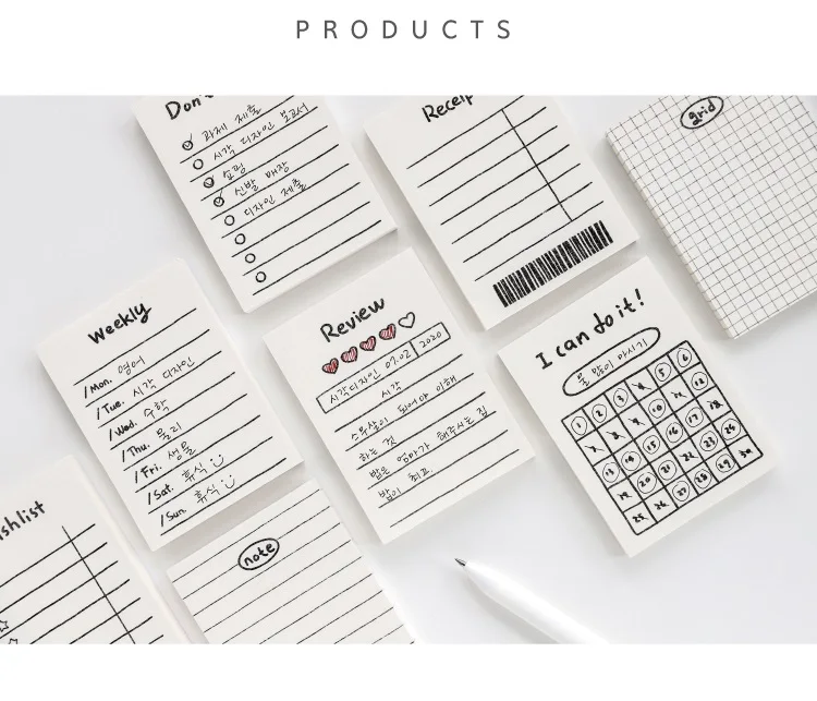 Mini-Basic-Notizblock, tragbar, 50 Blatt Papier, Wunsch-Checkliste, To-Do-Notiz, Büro, Schule, A7430 – Detail 6