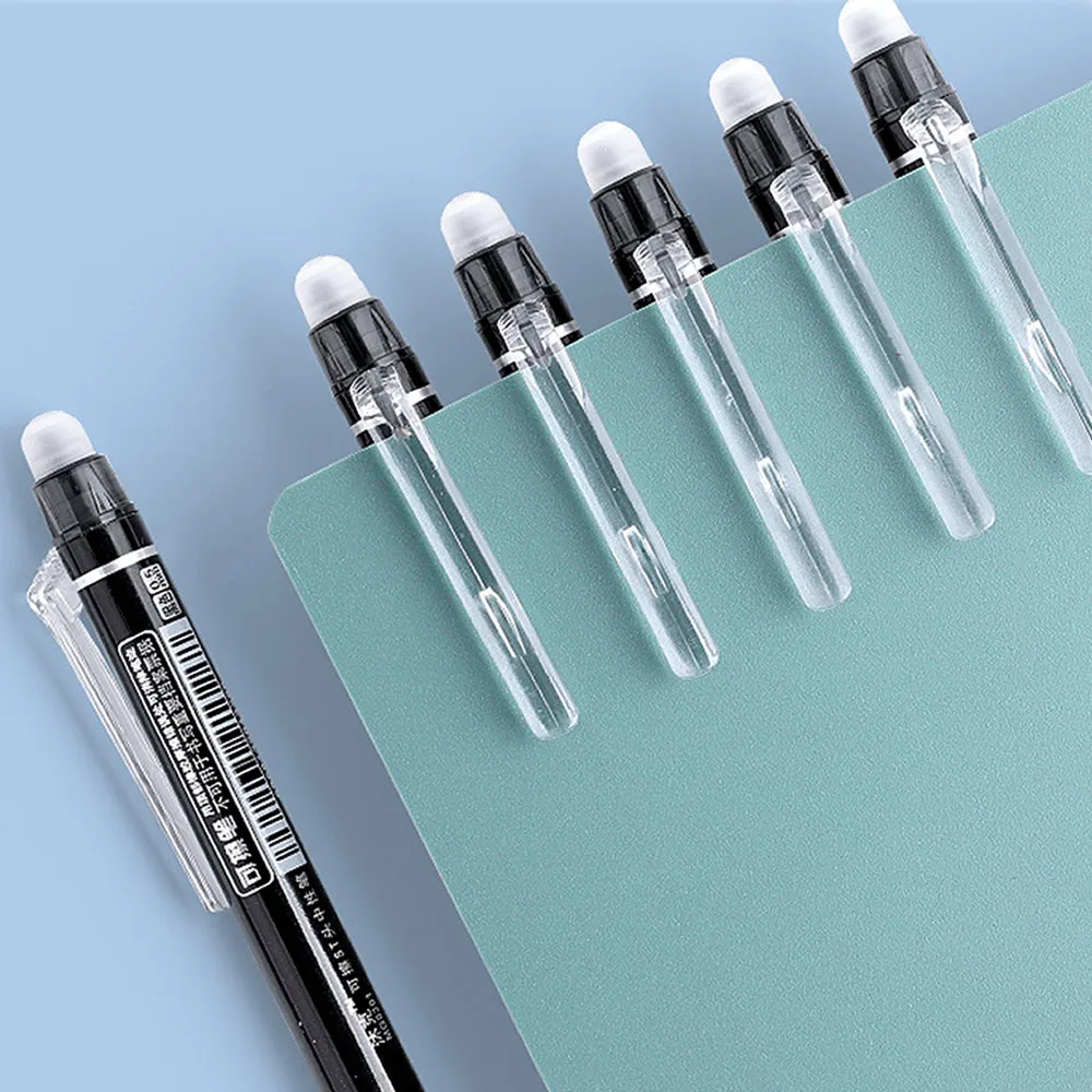 Retractable Gel Pens 1/5/10Pcs Erasable ST Tip 0.5mm Black Ink Stationery Supplies Aesthetic Kawaii Office School