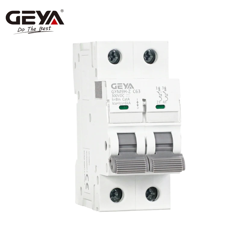 GEYA GYM9H-Z Non-polar DC MCB 12V 24V 48V 60V 110V~600V Solar Circuit Breaker Battery Protect Positive Negative Short Circuit circuit breaker,solar circuit breaker