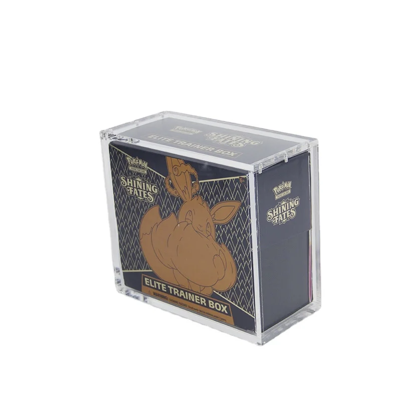 Storage Bag 4mm Clear Acrylic ETB Generations Edition Card Game Display Case Elite Trainer Box Protector Showcase with Sleeve Open Door Lid