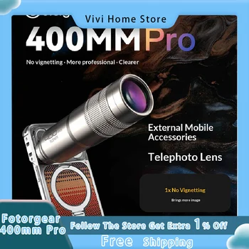 Nuovo Fotorgear 400mm Pro Obiettivo Super Teleobiettivo per Cellulare 8X Senza Vignettatura Convertitore Teleobiettivo per iPhone Xiaomi Vivo Huawei